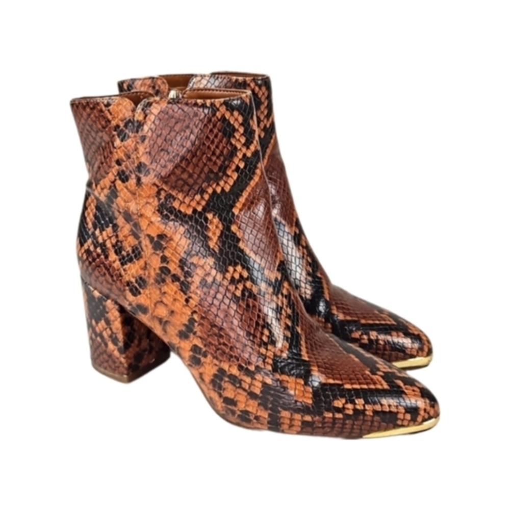 Franco Sarto Snake Print Ankle Booties, 6.5M